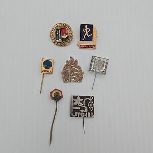 Vintage Soviet Russian‎ Starya Russia USSR Collectible Pin Back Lot Of 7